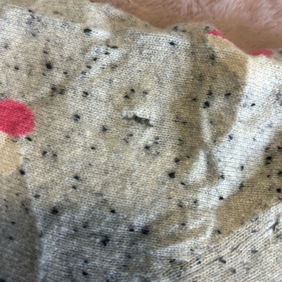 Talbots Gray Cashmere Sweater with Pink Accents - Picture 6 of 9